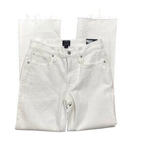 J.Crew Women's 24 Mid Rise Flare Crop Off-White Jeans NWT‎ Signature Stretch